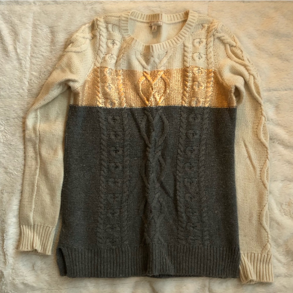 Gap Colorblock Cable Sweater